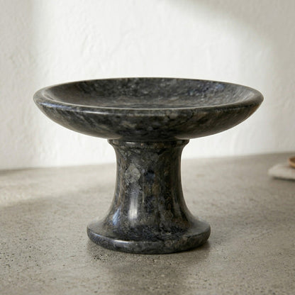 Plateau de service en marbre sur pied - Noir anthracite