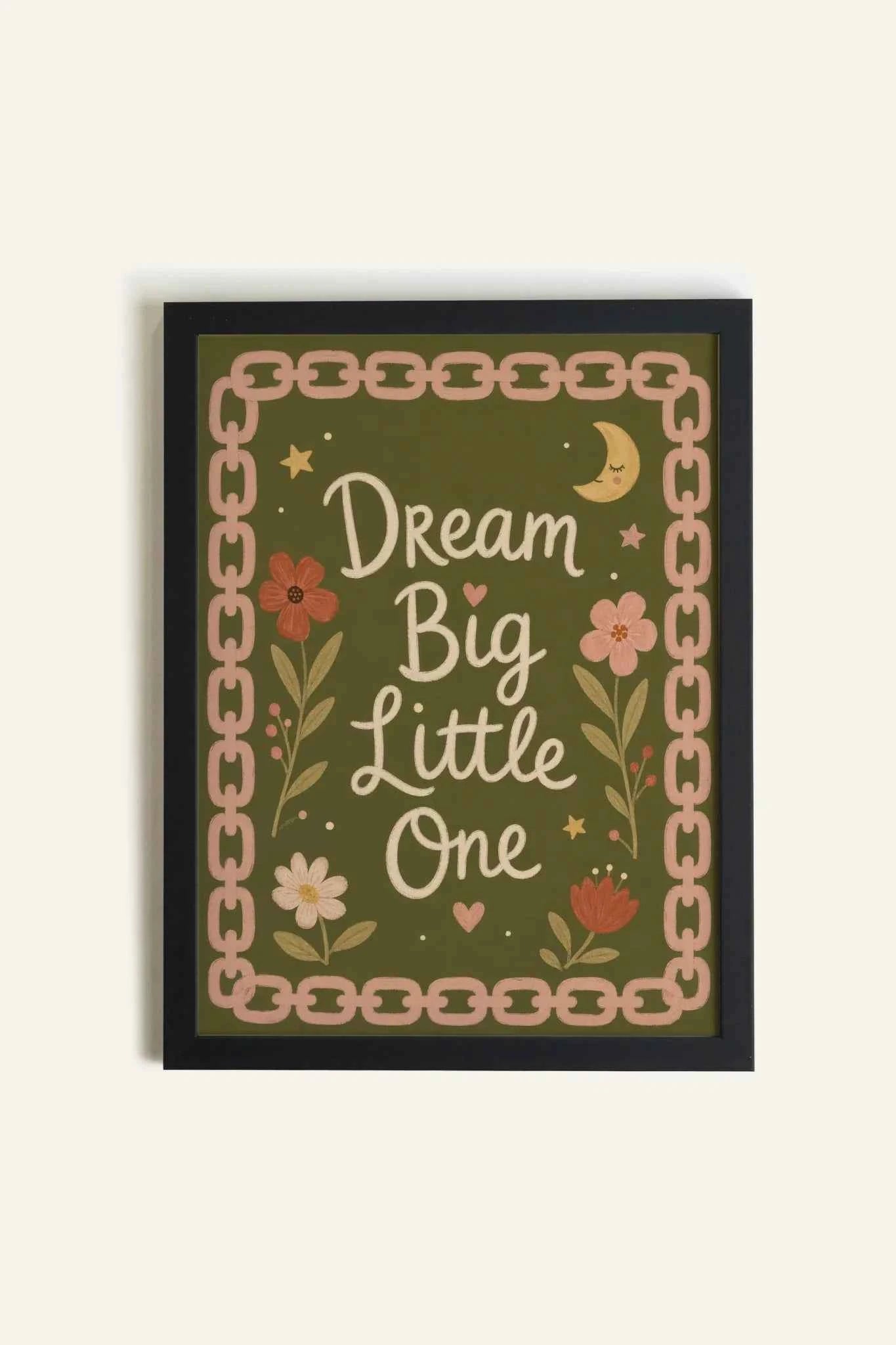 DREAM BIG, Oeuvre sur toile rigide, encadré Noir (collective)