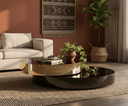 Eclipse Gold and Black Layered Coffee Table