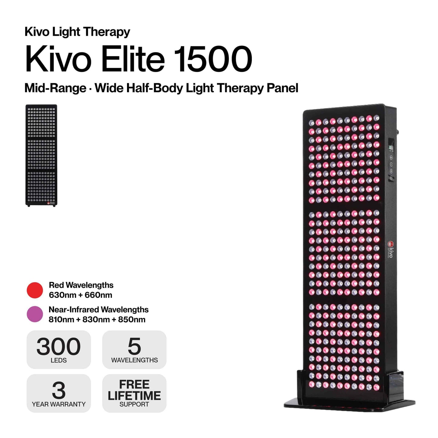 Kivo Elite 1500: Premium Large Red Light Therapy Panel