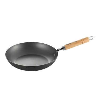 Yoshikawa Cook-Pal Ren Nitrierter Kohlenstoffstahl Wokpfanne 24cm – Hergestellt in Japan