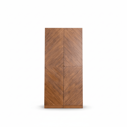 Hobro 301 Two-Door Wooden Wardrobe with Geometric Veneer