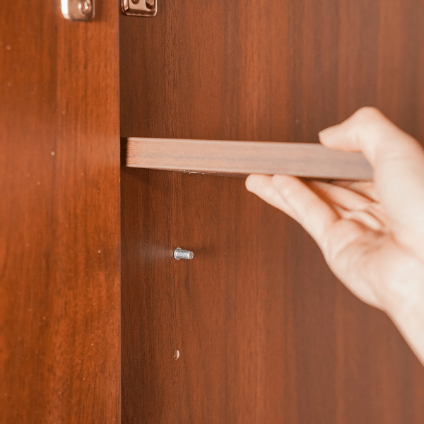 Hobro 301 Two-Door Wooden Wardrobe with Geometric Veneer