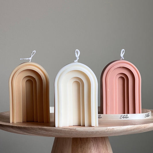 Arch Soy Candle: Sculptural Pillar Candle, Home Decor