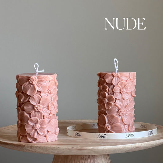 Handmade Sakura Soy Wax Pillar Candle | Home Decor