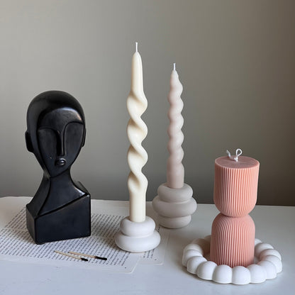 Donut Jesmonite Candlestick Holder: Minimalist Wedding Decor