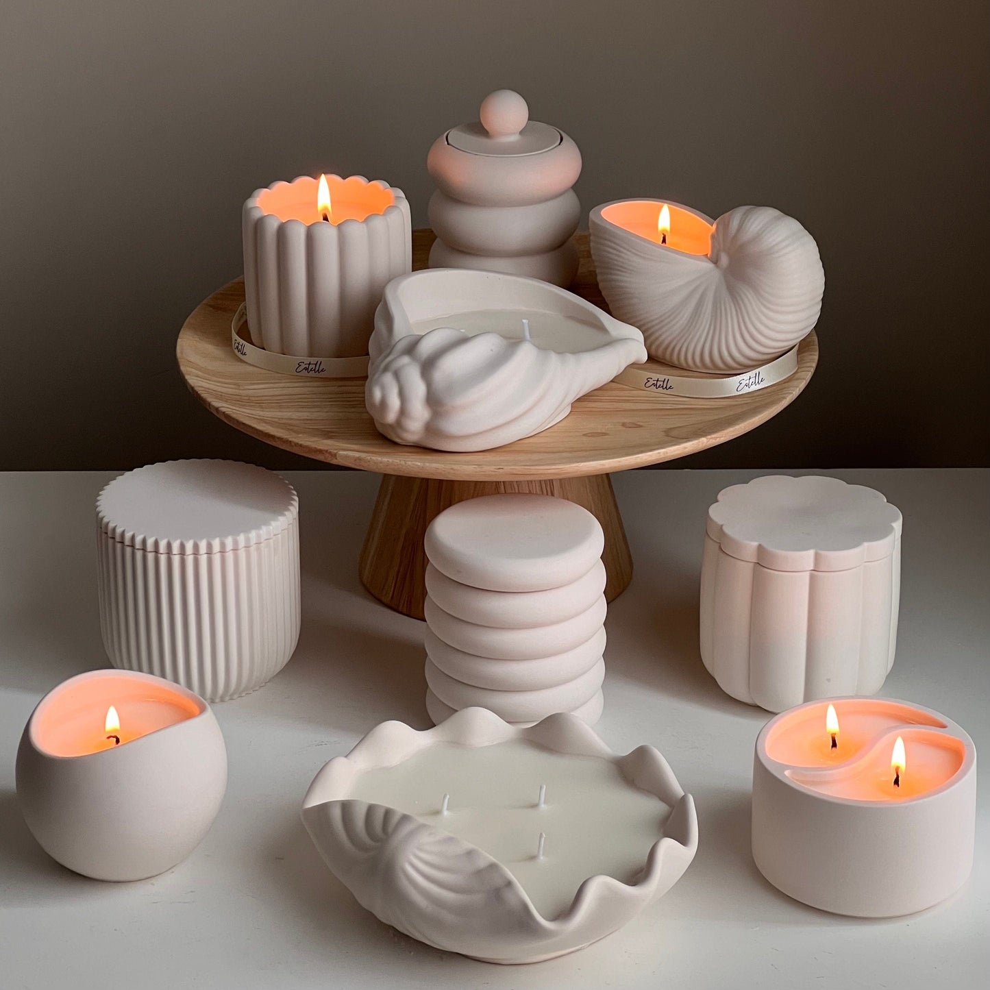 Conch Shell Soy Wax Candle | Jesmonite Vessel, Handmade