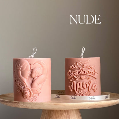 Mama Soy Wax Candle | Sculptural Vegan Pillar Candle