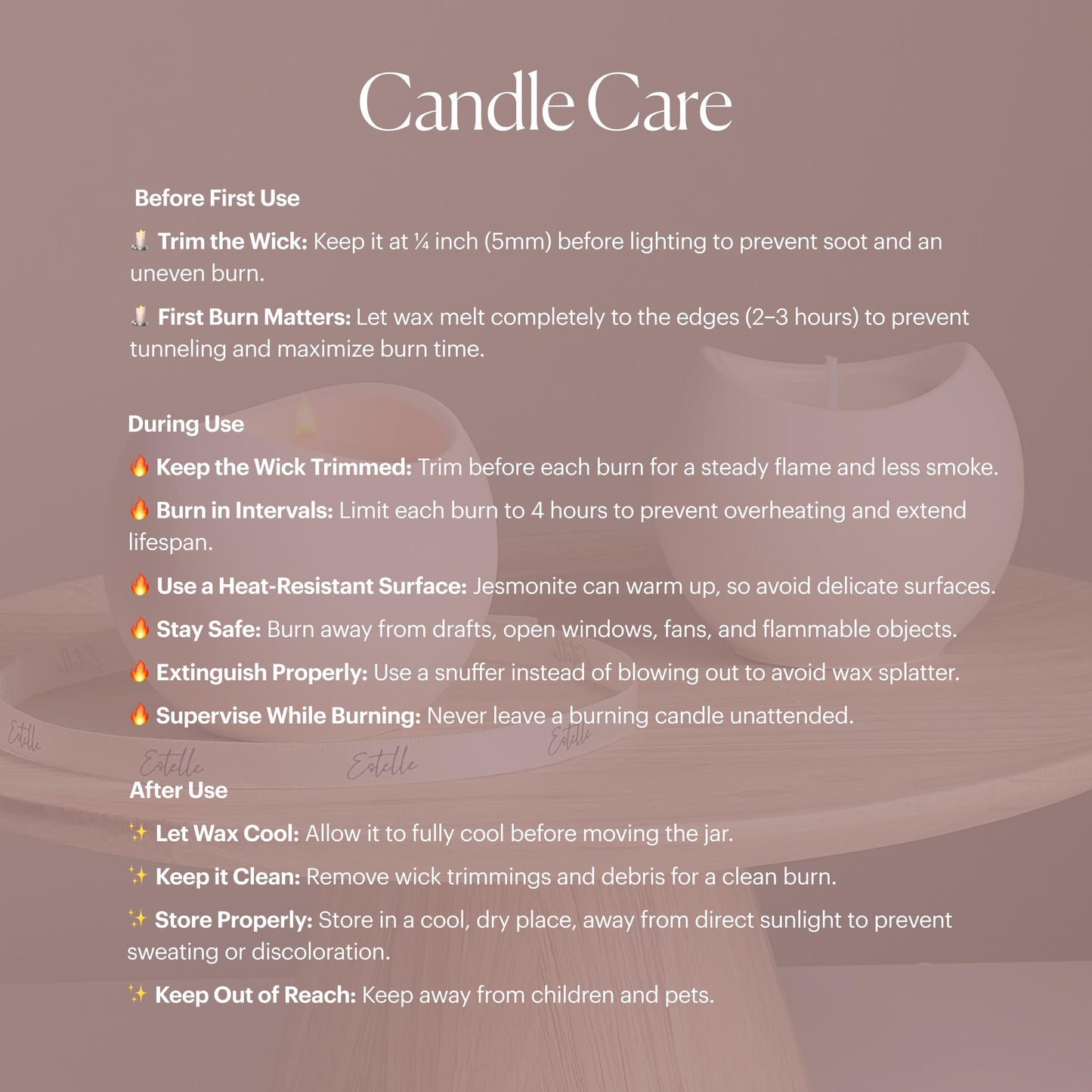 Squircle Soy Wax Candle in Jesmonite Vessel: Handmade Scented Candle