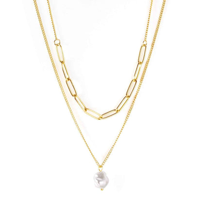 Double Chain Pearl Drop