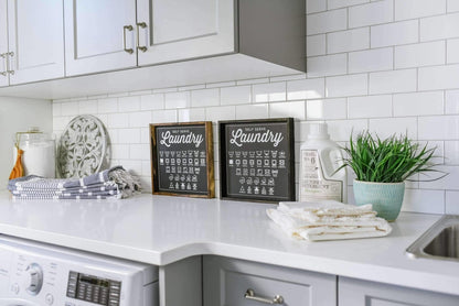 Laundry Symbols Wood Sign - AURABAGS SHOP