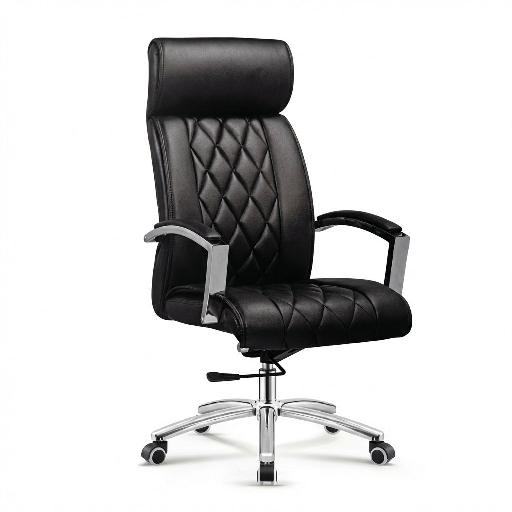 Lecce Diamond-Quilted Premium Leather Office Chair