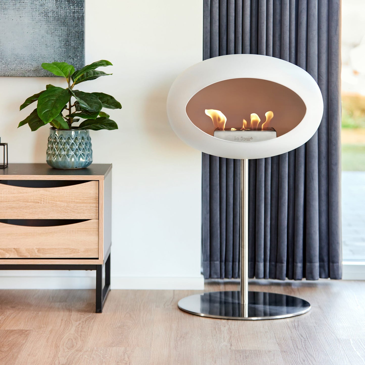 Le Feu Steel Low Dome <br>White