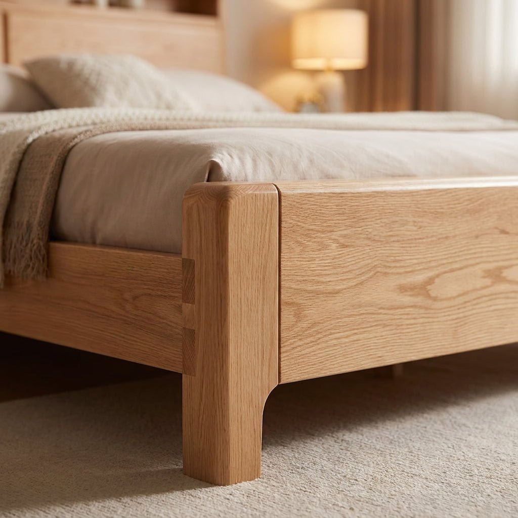 Liam Natural Wood Crafted Bed