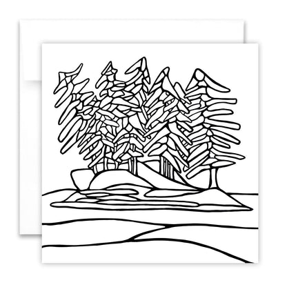 Colouring Greeting Card - Little Island