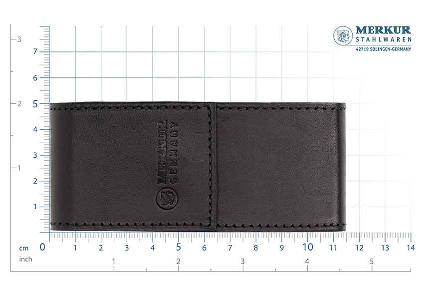 Merkur Leather Case empty for Razor 23001 and 10 Blades, Black