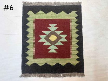 Mini Afghan Kilim Rugs | 2' x 2'