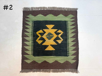 Mini Afghan Kilim Rugs | 2' x 2'