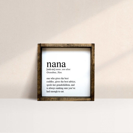 Nana Definition Wood Sign - AURABAGS SHOP
