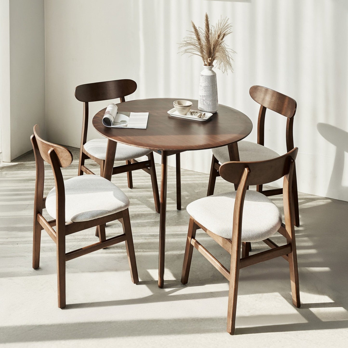 Oslo Round Solid Rubber Wood Dining Table