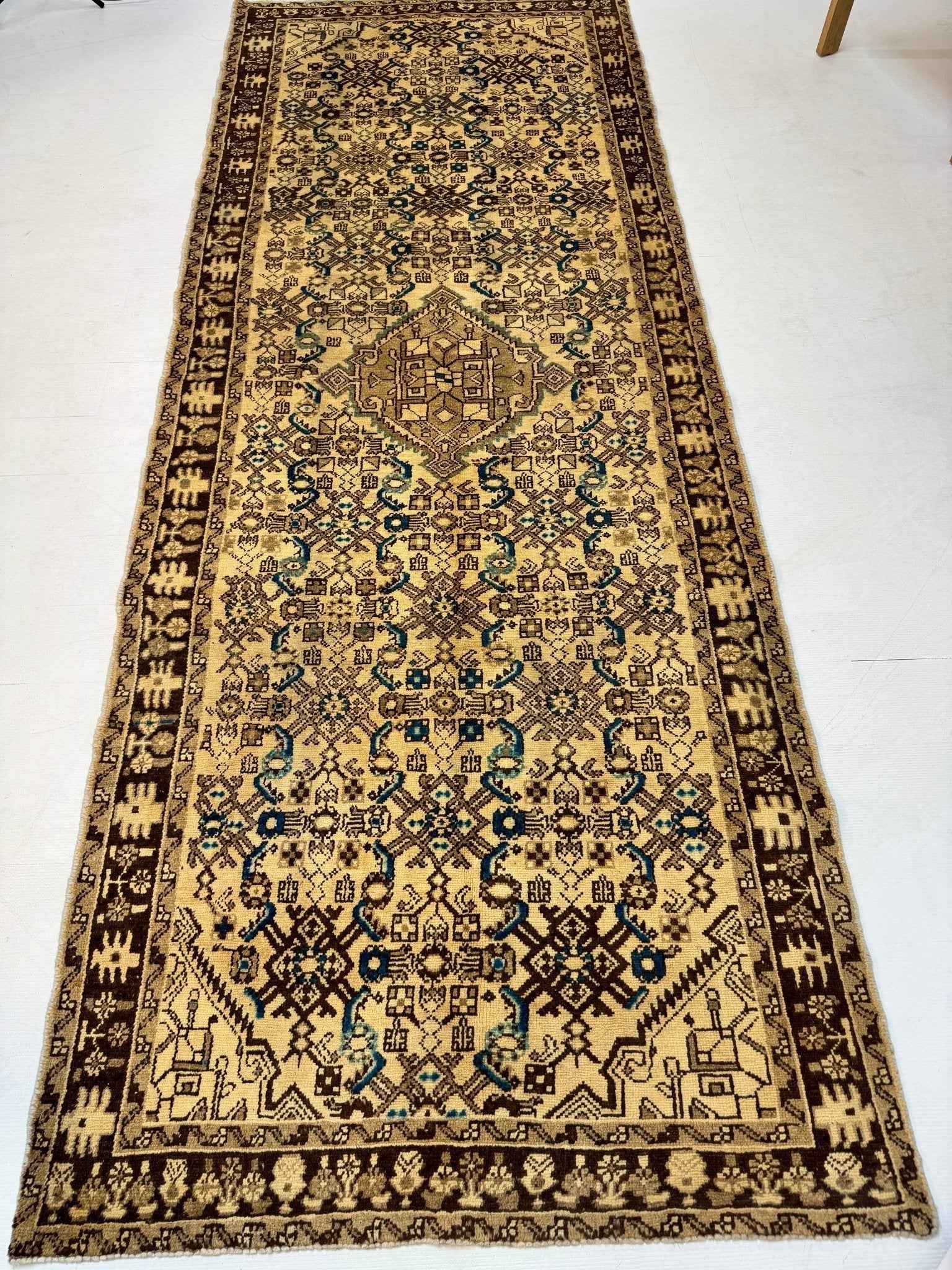 Persian Hosseinabad Runner Rug | 3' 8” x 10' 2"