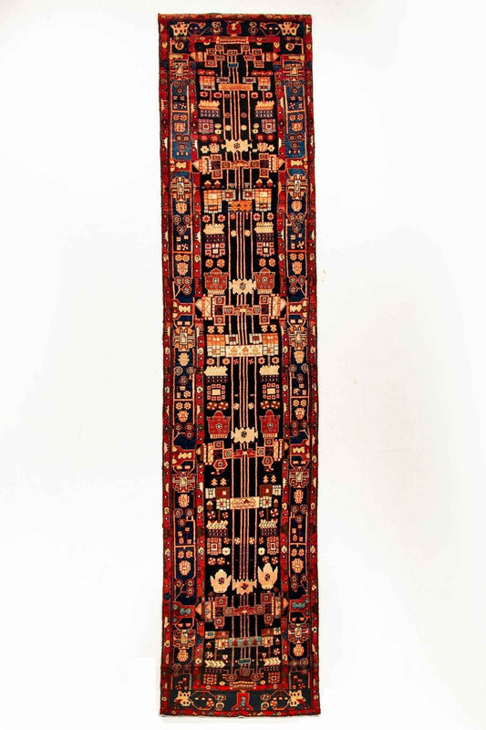 Persian Nahavand Runner Rug | 3' 8" x 16' 1"