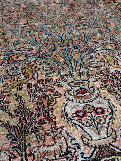 On Hold - Persian Qum Pure Silk Rug | 2' 7" x 4' 3"