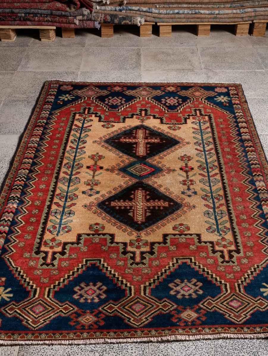 Persian Afshar Rug | 3' 11” x 6' 1"