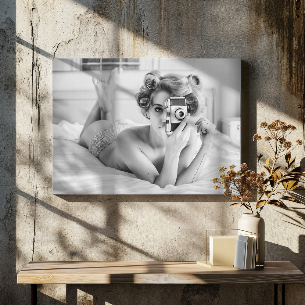 Wall art A chick, a click, and a curl
