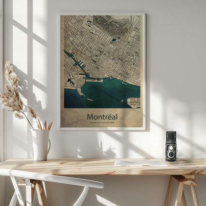 Wall art Montreal map