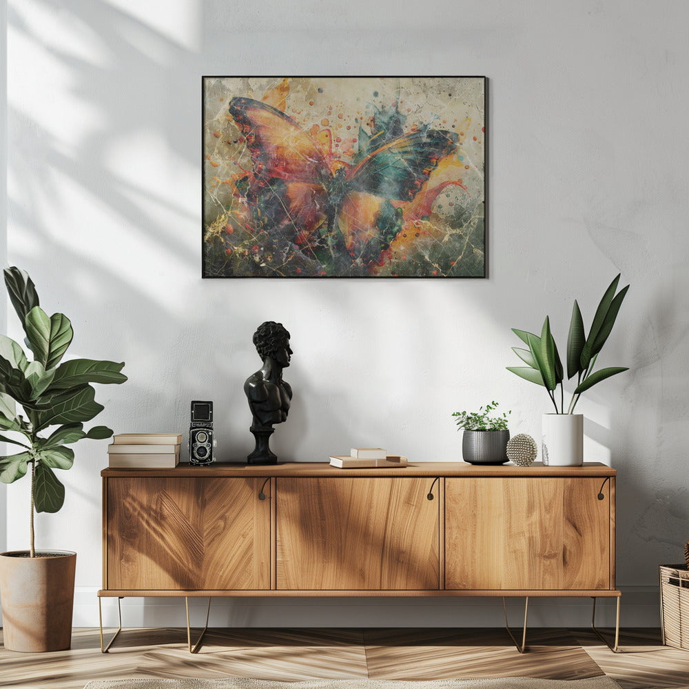 Wandbild Schmetterling Tier Vintage Kunst Illustration Wandkunst 04