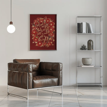 Wall art Silent night - red Canvas Print