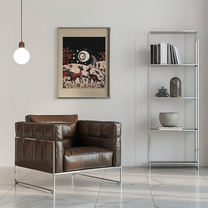 Wall art Scandi Folk and Knitwear: Folklore Holiday 2 Canvas Print