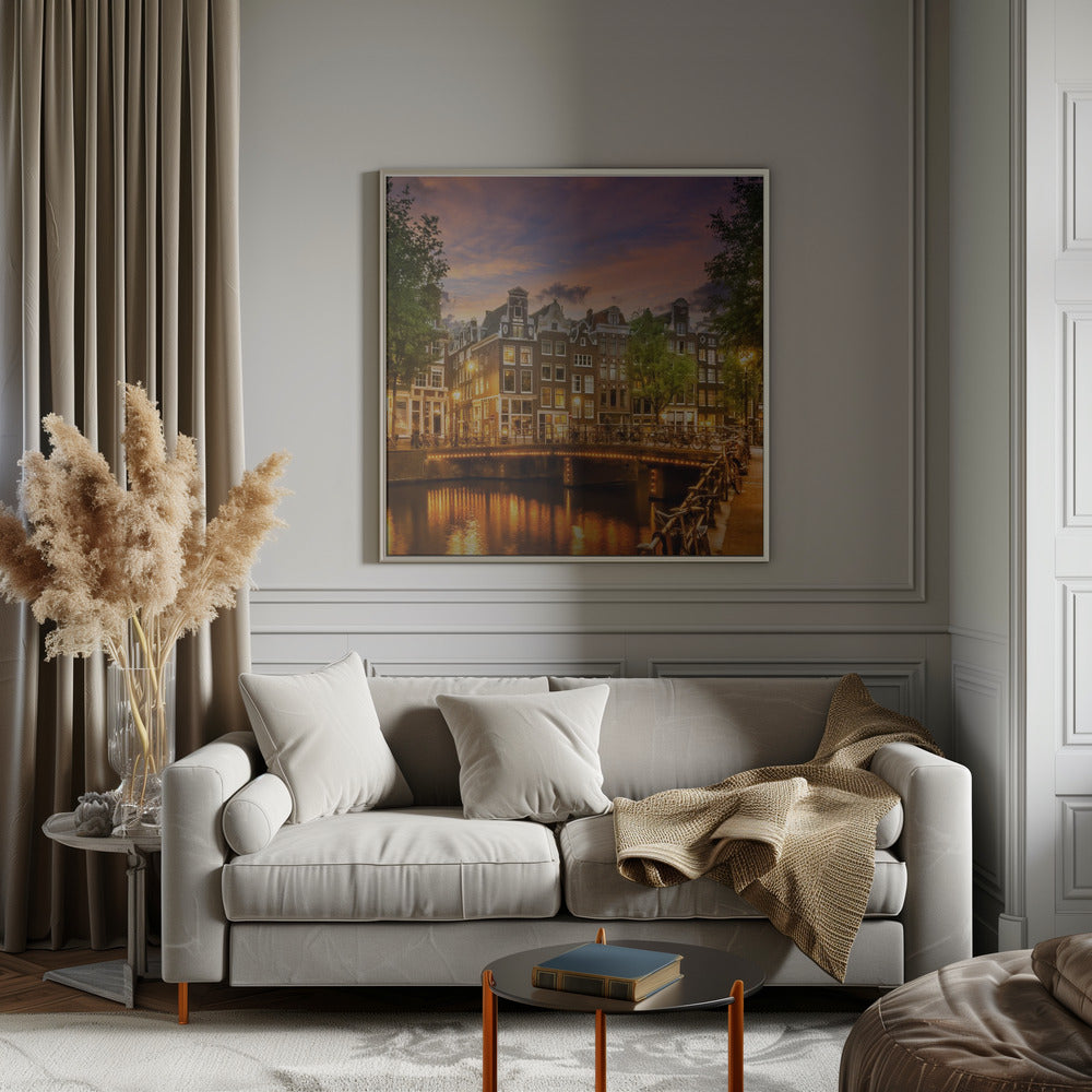 Wall art AMSTERDAM Idyllic impression from Singel