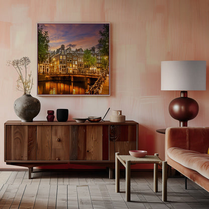 Wall art AMSTERDAM Idyllic impression from Singel