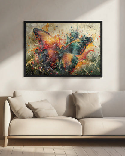 Wandbild Schmetterling Tier Vintage Kunst Illustration Wandkunst 04