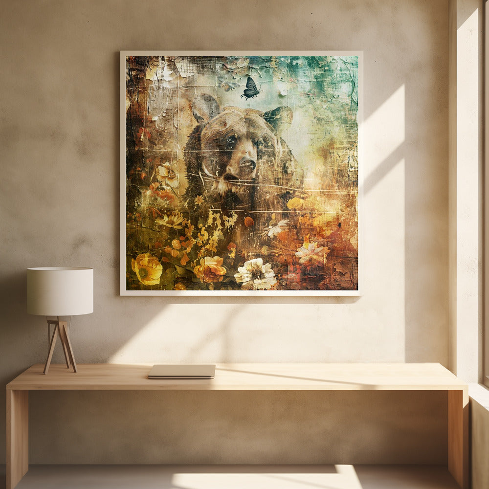 Wall art Floral Animals Vintage Art Illustration 06