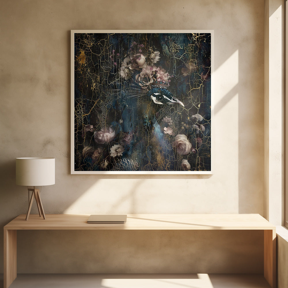 Wandbild Pfau Tier Vintage Kunst Illustration Wandbild 2