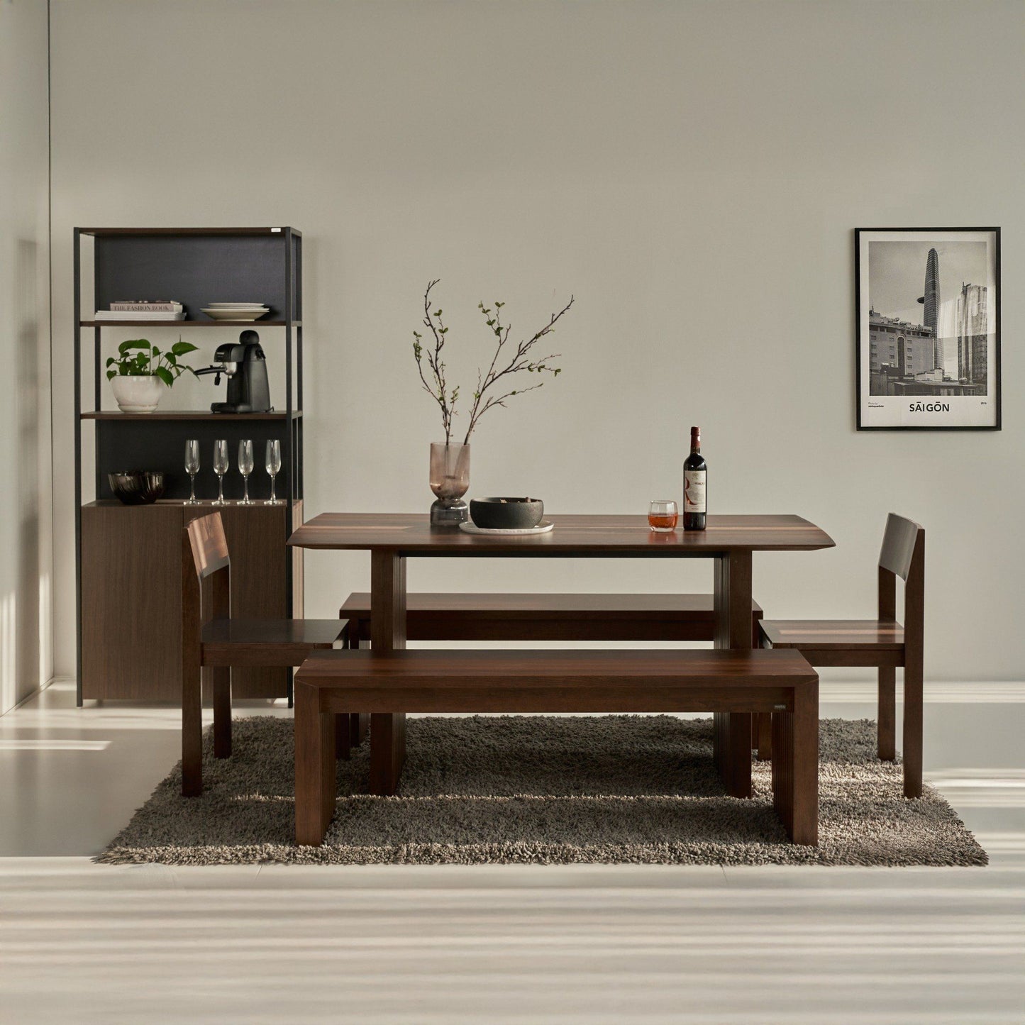 Plank Natural Rubberwood 6-8 Person Dining Set