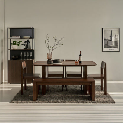 Plank Natural Rubberwood 6-8 Person Dining Set