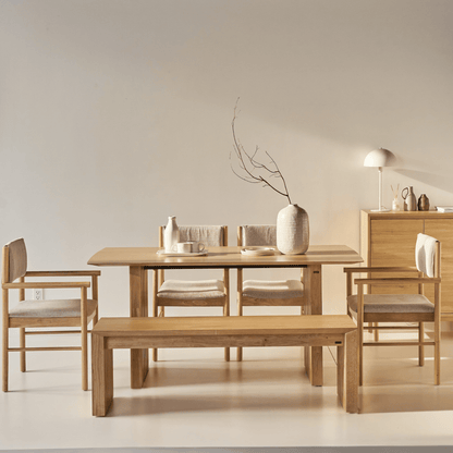 Plank Natural Rubberwood 6-8 Person Dining Set