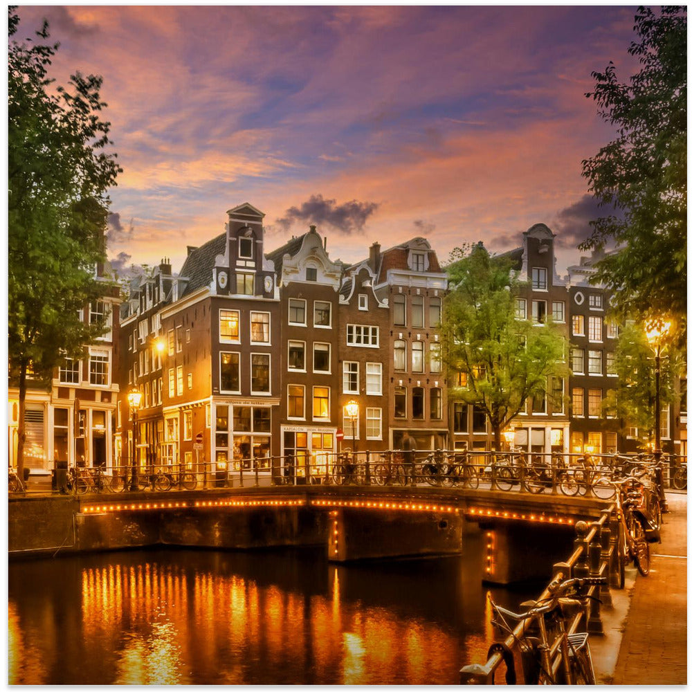 Wall art AMSTERDAM Idyllic impression from Singel