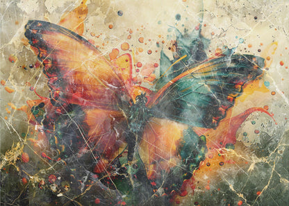 Wandbild Schmetterling Tier Vintage Kunst Illustration Wandkunst 04