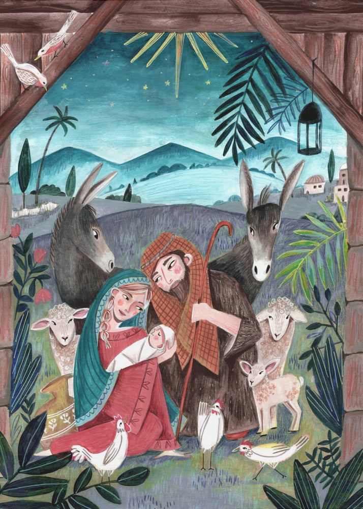 Wall art Christmas with Mary and baby Jesus Canvas Print