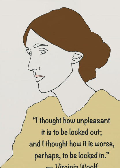 Wall art Virginia Woolf Art Yellow