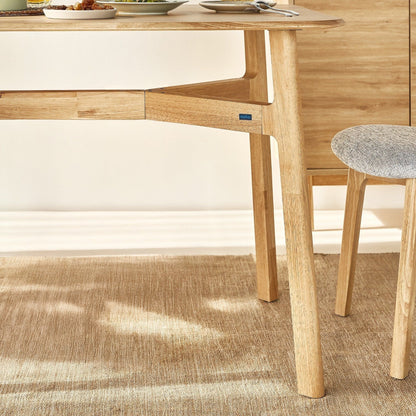 Serena Oak Veneer Dining Set with 4-6 Ergonomic Rubberwood Chairs