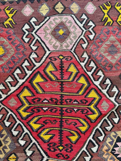 Turkish Kars Kilim Runner Rug | 3' 11" x 8' 10"