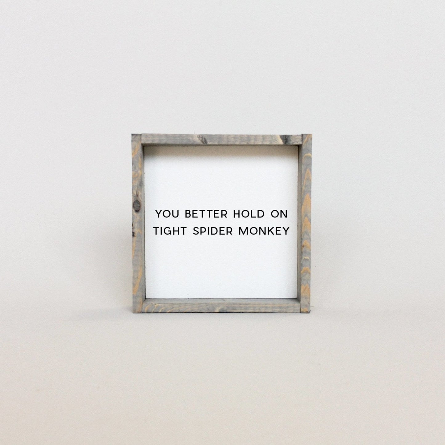 You Better Hold on Tight Spider Monkey Wood Sign